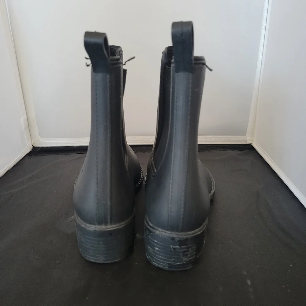 Jeffrey Campbell Havana Last Black Rubber Shoes Rain Boots Women's 9 Chelsea
